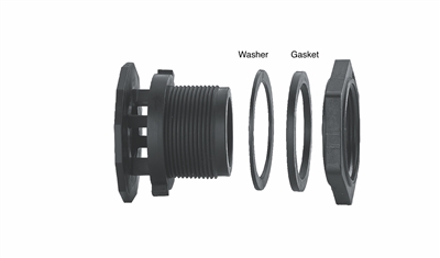 (B) 1-1/4″ Anti-Vortex Fitting w/nut, 1 washer and 1 EPDM gasket – P/N 63065